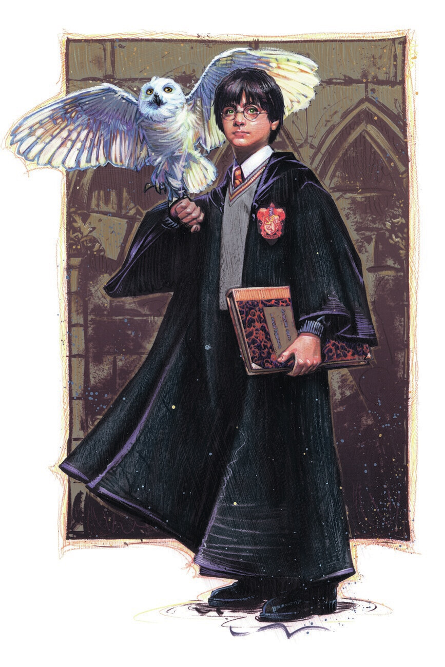 Harry Potter med Hedwig